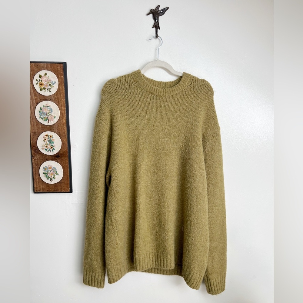 Zara Wool & Alpaca Blend Thick Knit Oversized Mustard Sweater Large